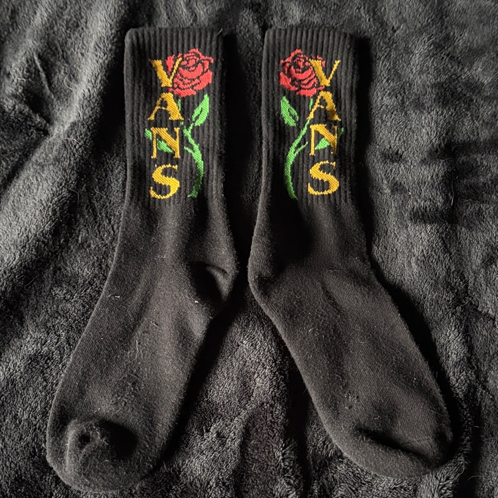 Vans Socks with Rose Design